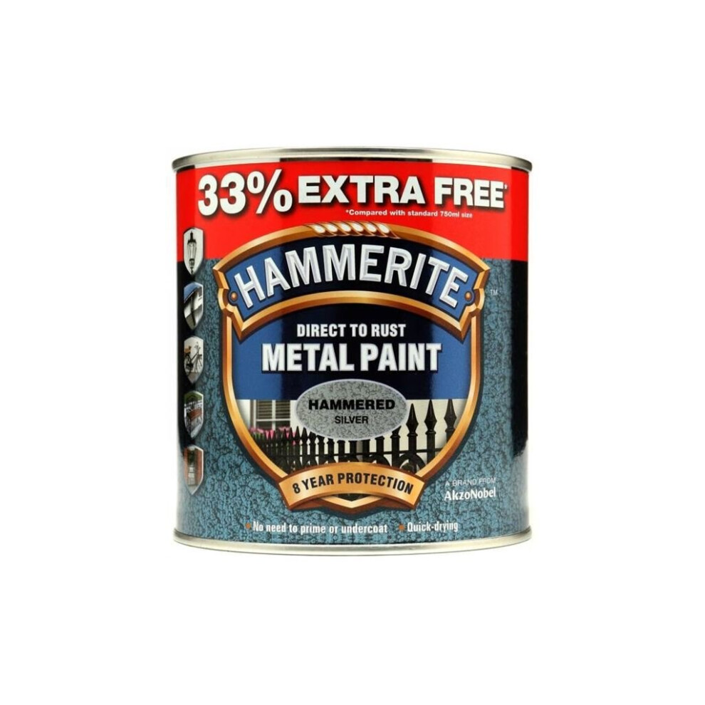 Direct To Rust Metal Paint - Hammered Silver - 750ml +33% EF