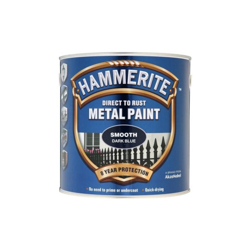 Hammerite Direct To Rust Metal Paint - Smooth Dark Blue - 2.5 Litre