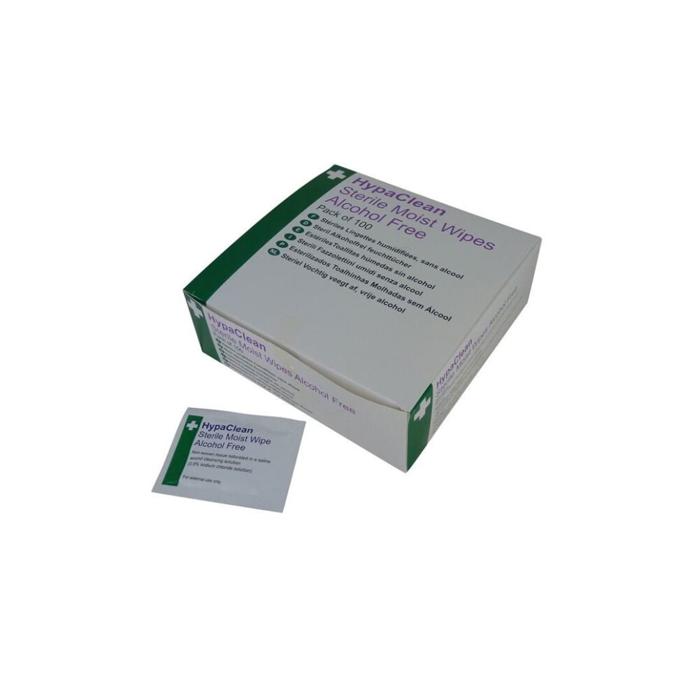 Safety First Aid Hypaclean Sterile Moist Wipes - Pack Of 100