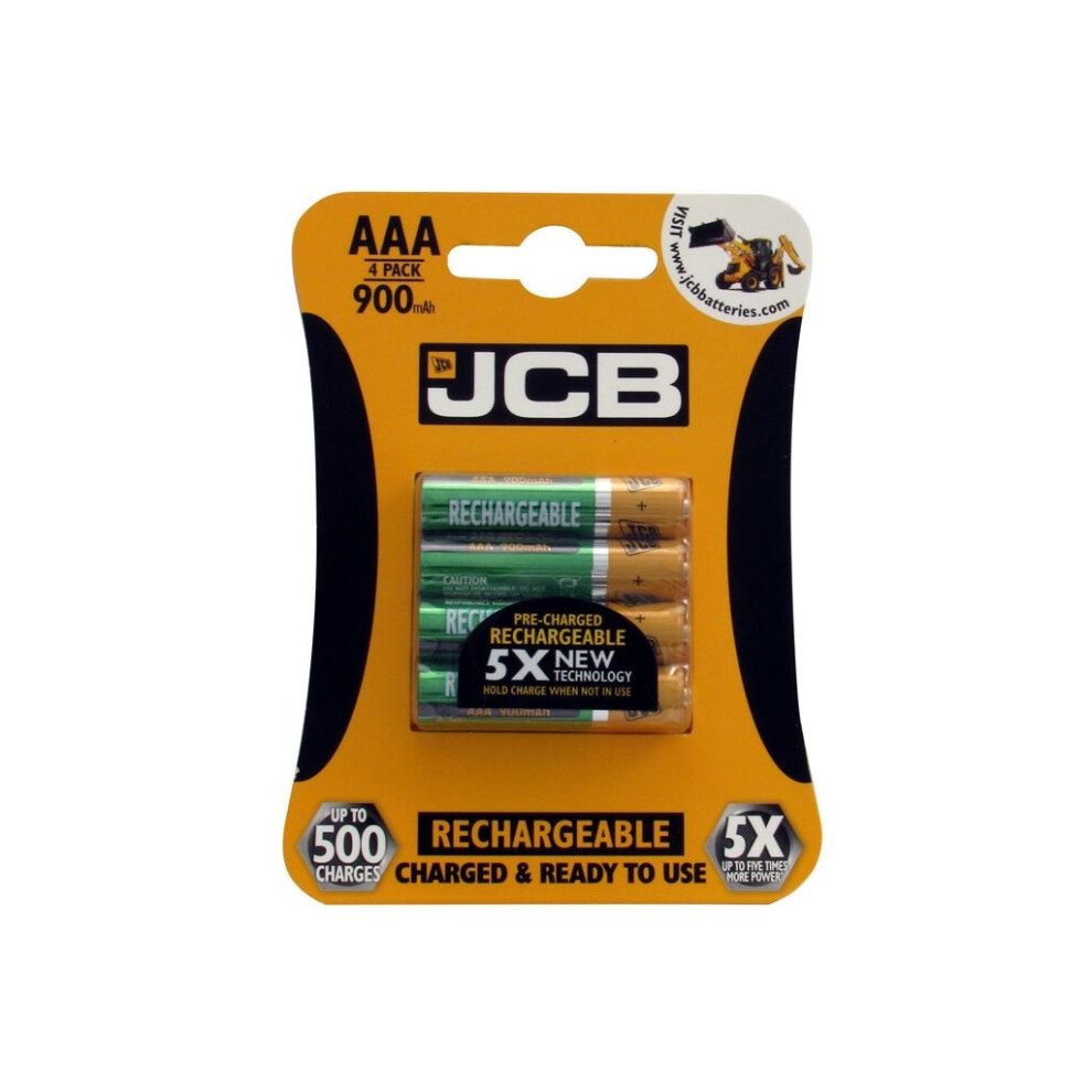 Rechargeable AAA Batteries 900mAh - 4 Pack - Ready to Use - Holds Charge Up to 1 Year (S5352)