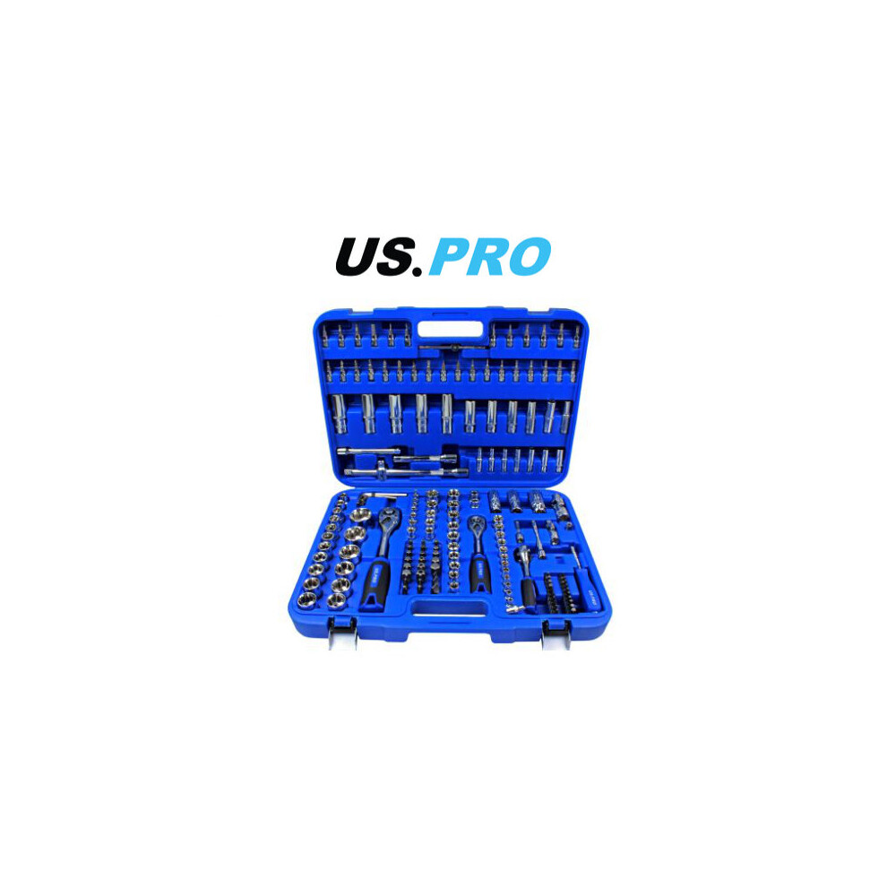 US PRO 172 Piece Metric 1/4 - 3/8 - 1/2" Drive Superlock Socket Set