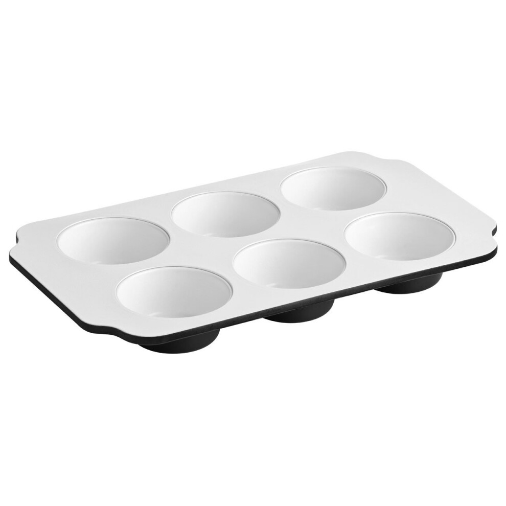Premier Housewares Ecocook 6 Cup Muffin Tray - Black/White