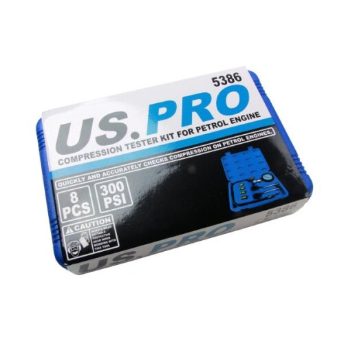 us pro US PRO Compression Tester Gauge Kit For Petrol Engines M10 - M18 2