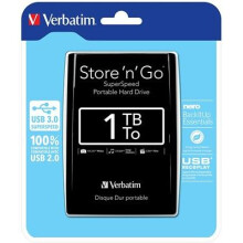 Verbatim 53023 1TB Store 'n' Go USB 3.0 2.5 Inch External Hard Drive - Black