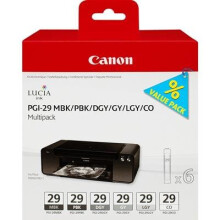 CANON Cartuccia a getto d'inchiostro PGI-29 - Nero opaco, Nero fotografico, Grigio scuro, Grigio, Grigio chiaro, Colore