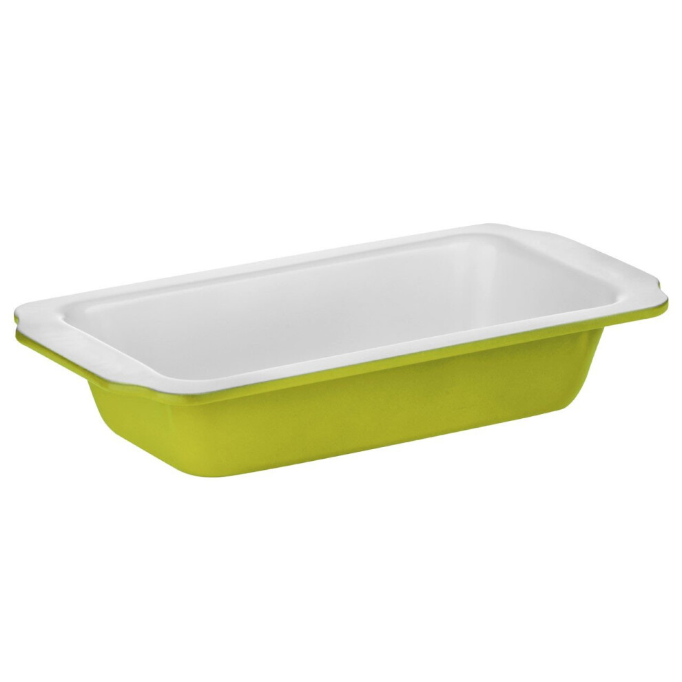 Ecocook Loaf Tin, Carbon Steel - Lime Green/White