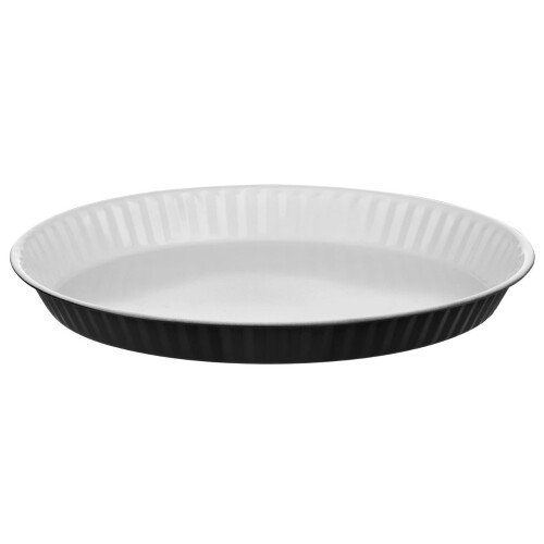 Premier Housewares Ecocook Flan Dish, 30 cm - Black/White