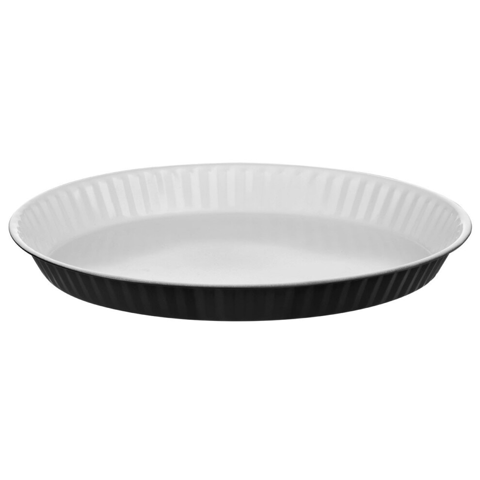 Ecocook Flan Dish, 30 cm - Black/White