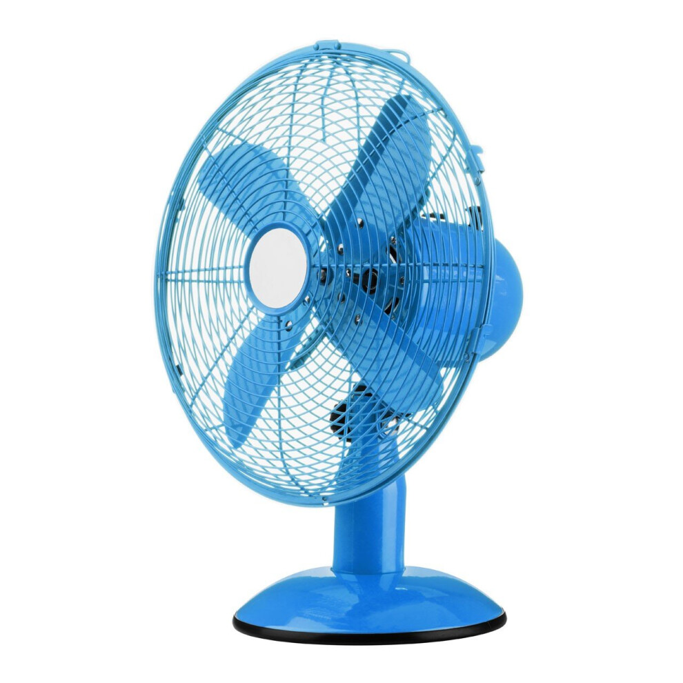 Oscillating Desk Fan with 3 Speeds, Blue