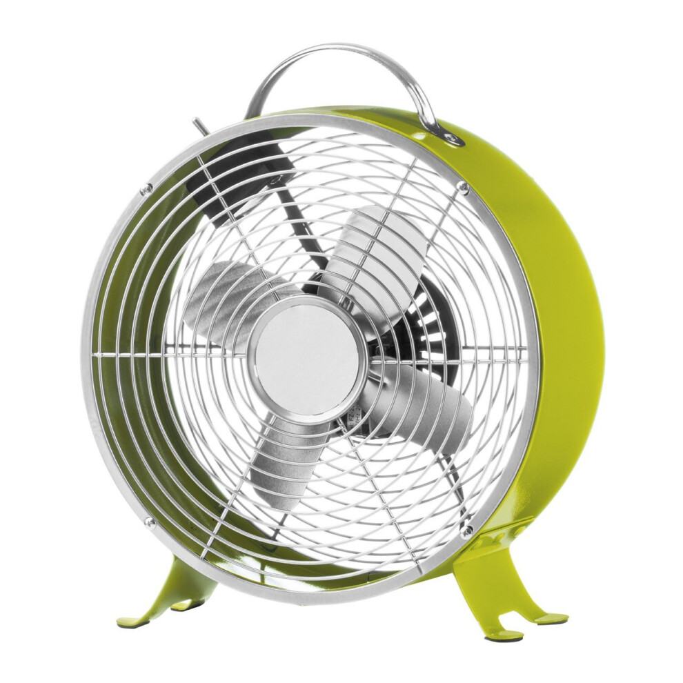 Portable Retro Desk Fan with 2 Speeds, Lime Green