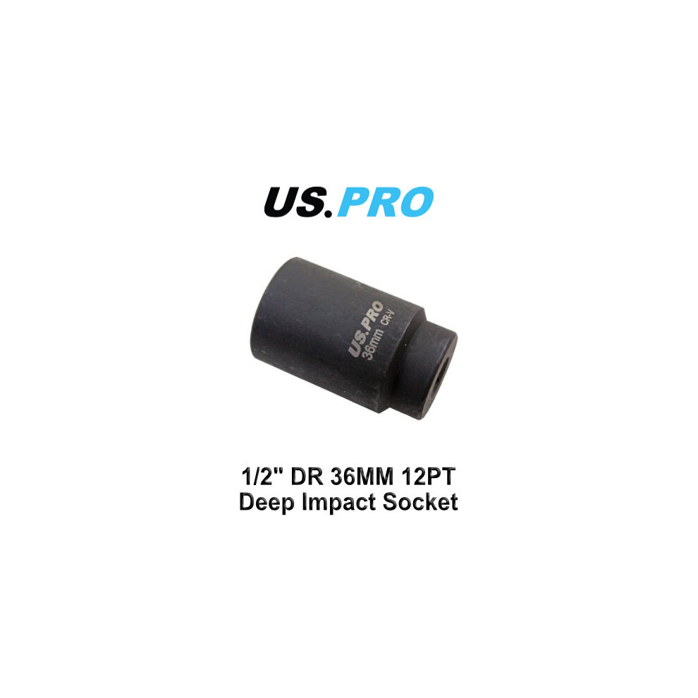 US PRO 36mm 1/2 dr 12 Point Deep Impact Socket (Hub Gearbox) 1369