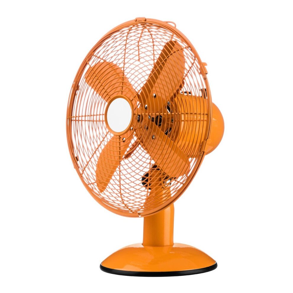Oscillating Desk Fan with 3 Speeds, Orange