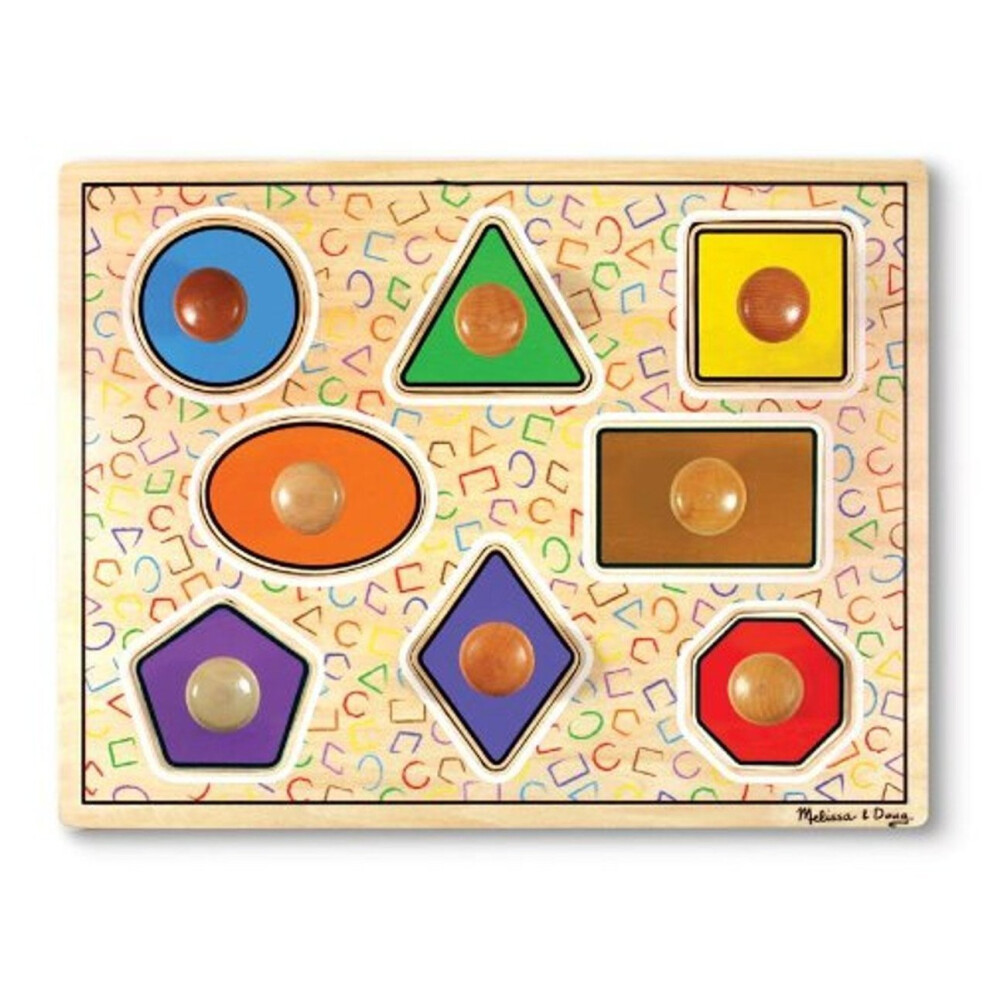 Melissa & Doug Geometric Shapes Large Peg Puzzle