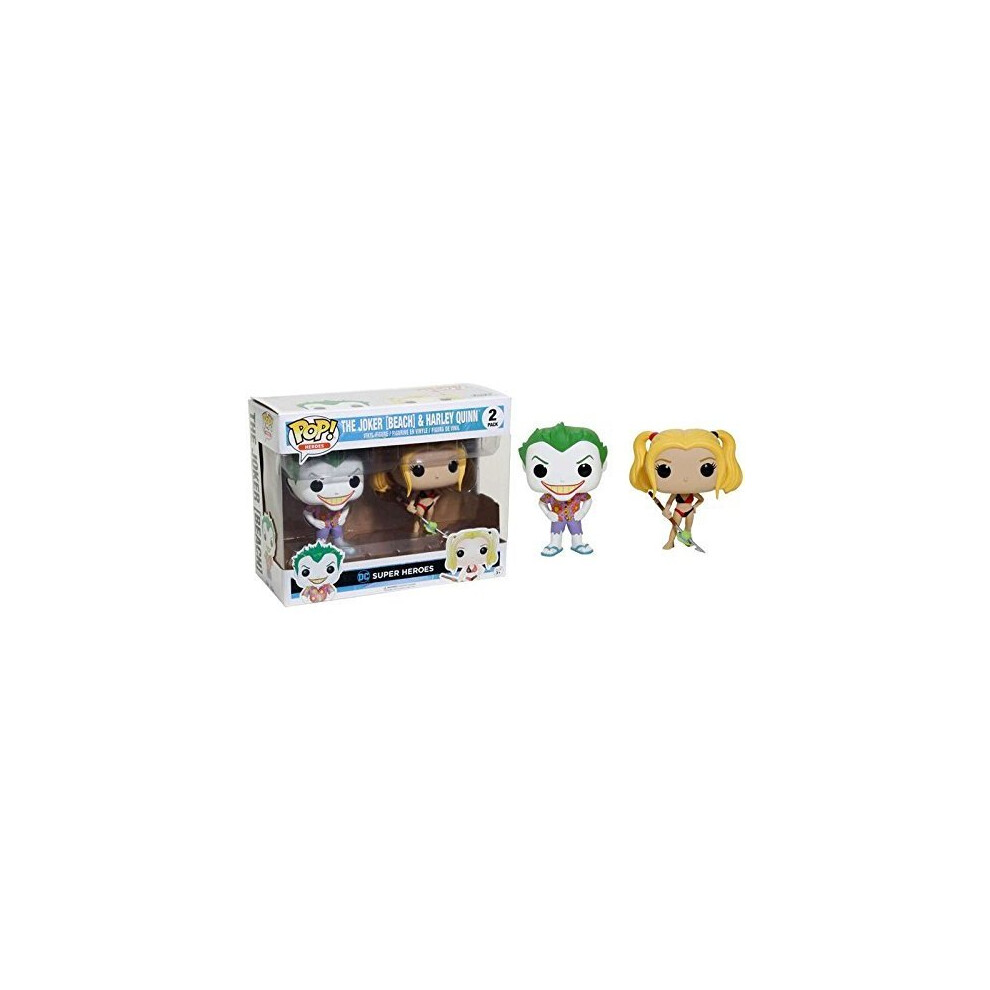 Funko Pop DC Heroes The Joker Beach & Harley Quinn 2 pack