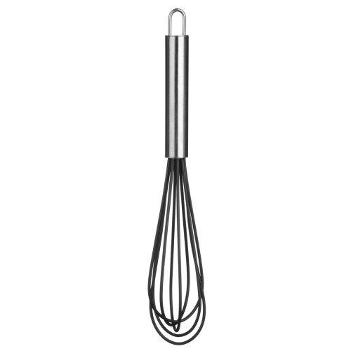 Premier Housewares Silicone Whisk with Stainless Steel Handle - Black