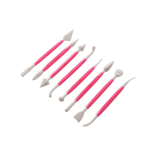 Premier Housewares 8Pc Cake Decorating Modelling Tool Set - Pink