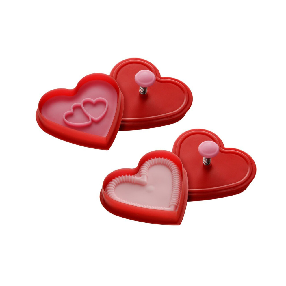 Heart Cookie Stamps - Set of 2, Red/Pink
