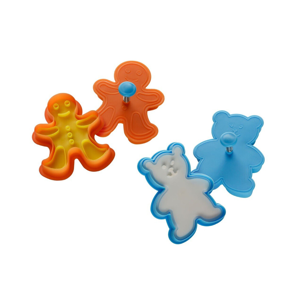 Cookie Stamps, Teddy Bear/Gingerbread Man - Set of 2