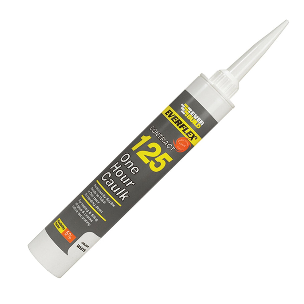 Everbuild Everflex 125 One Hour Caulk Sealant & Filler White 310ml