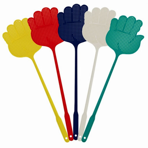 Pack of 5 Coloured Plastic Fly Wasp Swatters Swat Insect Swatter on OnBuy