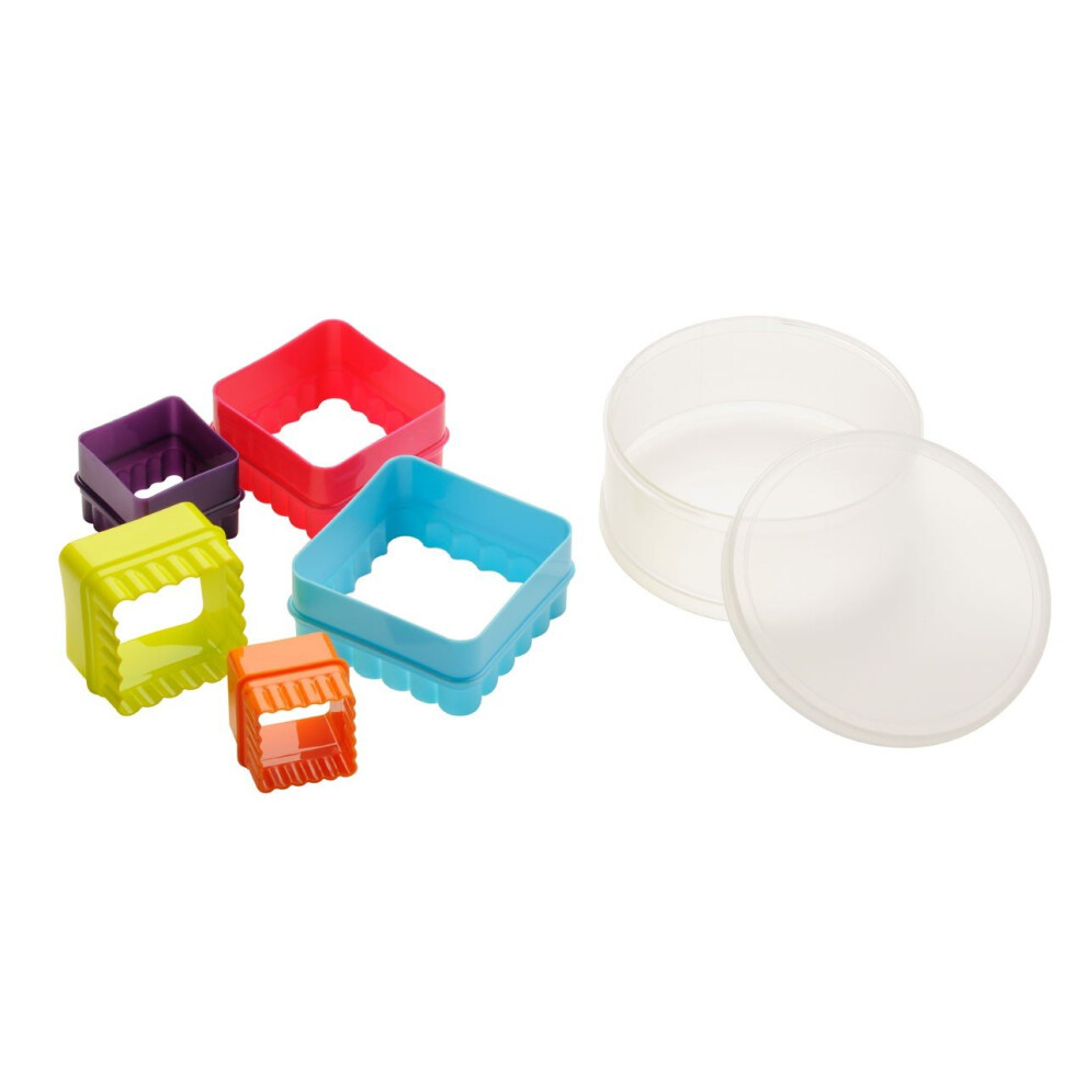 Premier Housewares Square Cutters - Set Of 5, Multi-Coloured