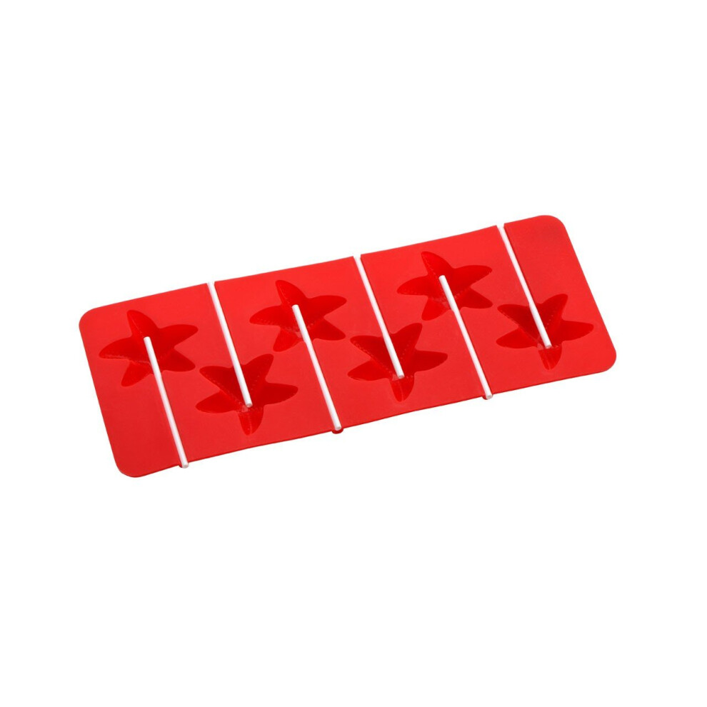6-Starfish Cake Pop Silicone Mould - Red