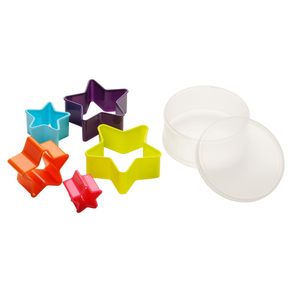 Premier Housewares Star Shaped Cutters,Set Of 5, Multi-Coloured,