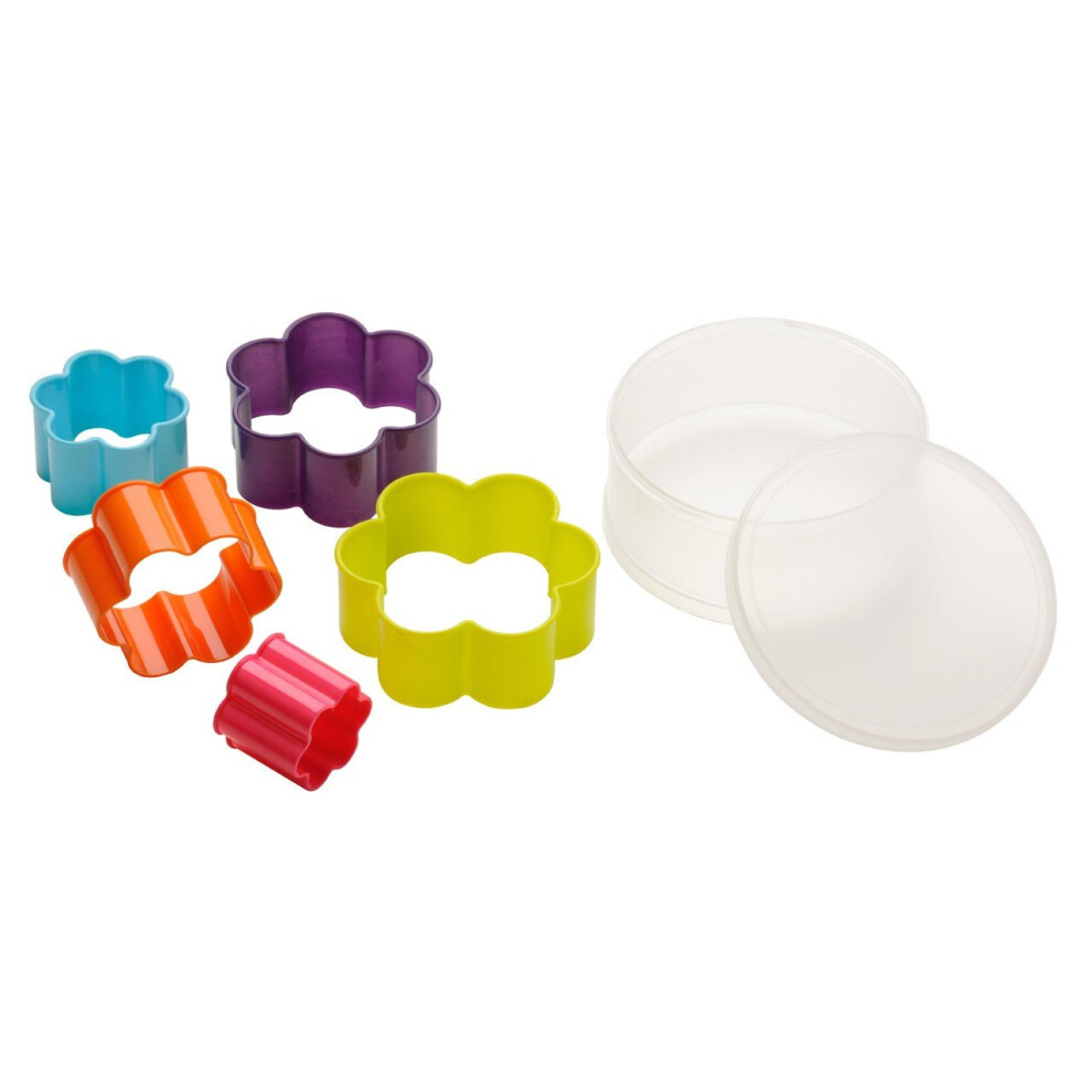 Flower Shaped Cutters - Set of 5, Multi-Coloured