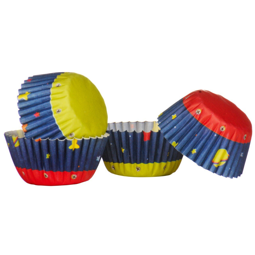 Space Design Mini Cupcake Cases, 100 Pieces