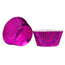 Shiny Large Cupcake Cases, Fuchsia, 40 Pieces