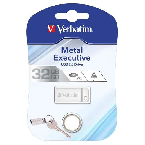 Verbatim Verbatim 98749 32GB USB 2.0 Silver Metal USB Flash Drive