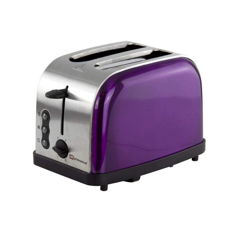 SQ Professional Gems Lecagy 900W Stainless Steel 2-Slice Wide Slot Toaster (Amethyst)