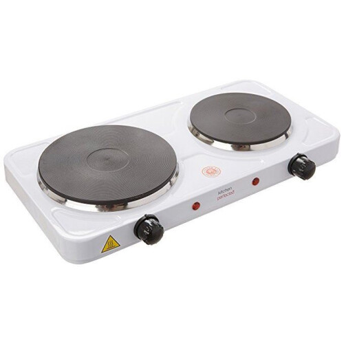 Lloytron E4202WH Kitchen Perfected Double Hotplate, 2500 W, White
