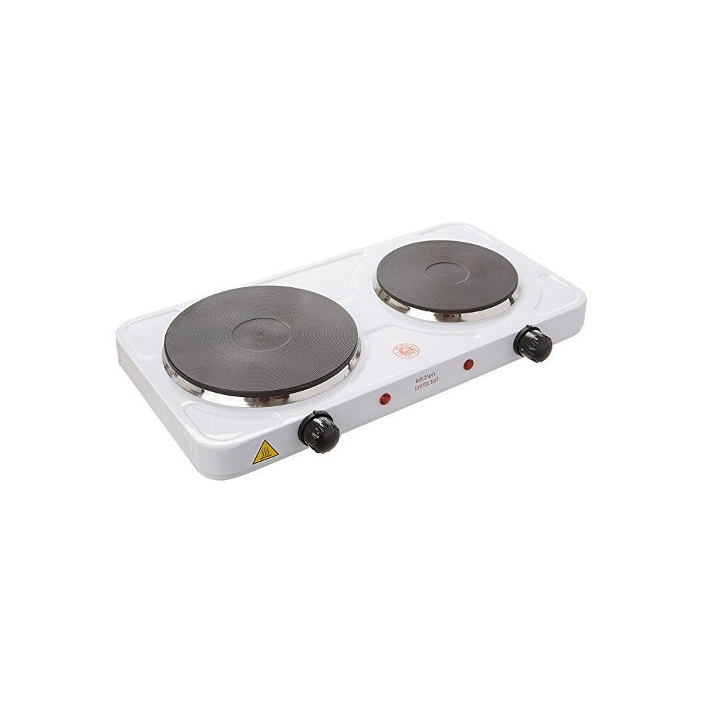 Lloytron E4202WH Kitchen Perfected Double Hotplate, 2500 W, White