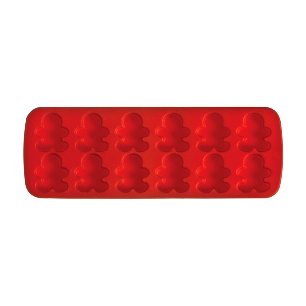 12 Gingerbread Man Cake Mould Tray - Red