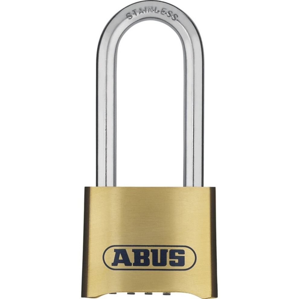 Waterproof Combination Padlock - Brass - 4 Wheel - 50mm - Long Shackle
