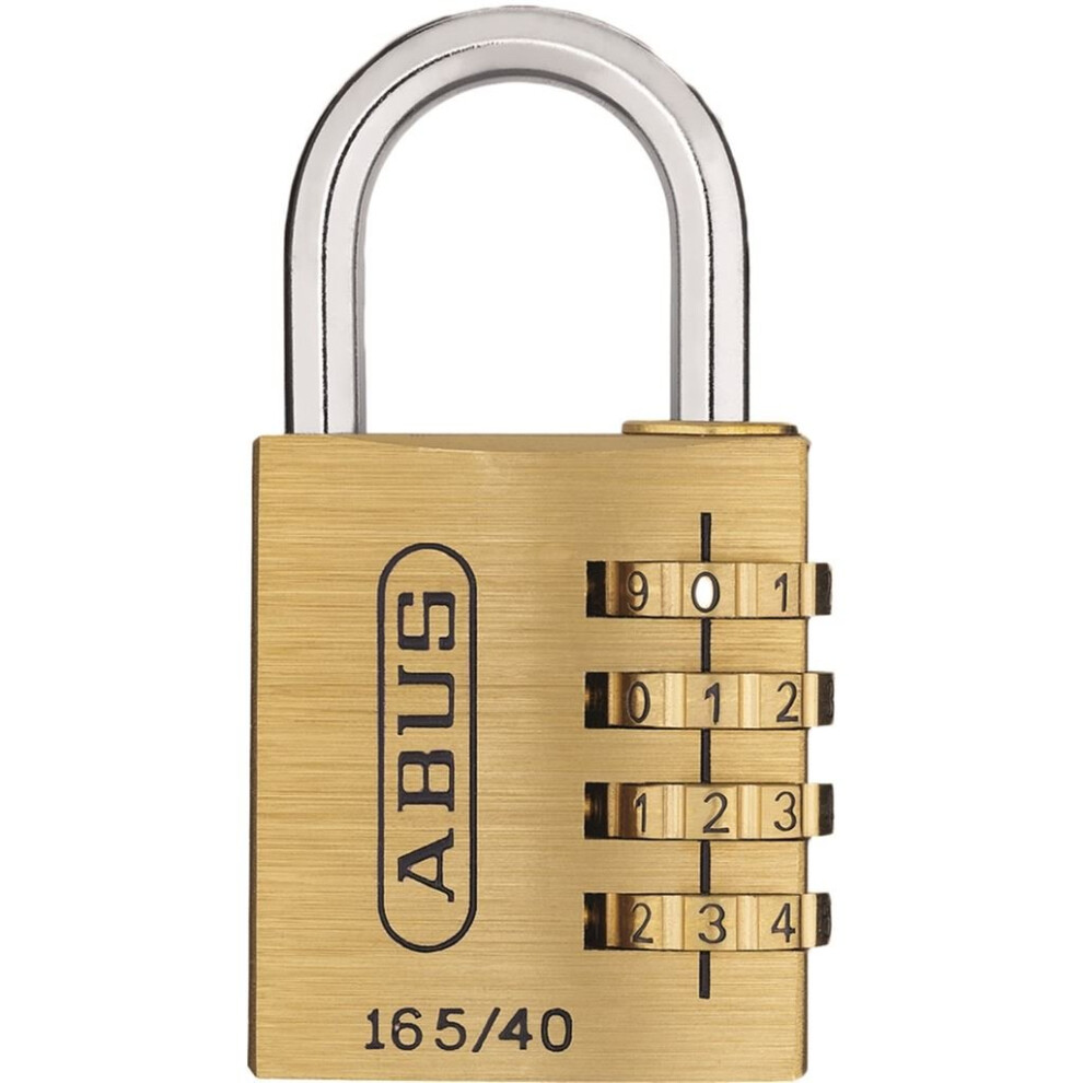 Combination Padlock - Brass - 4 Wheel - 40mm