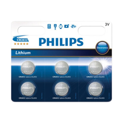 Philips Philips Lithium CR2032 6PK