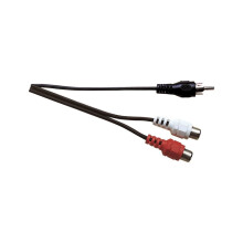 Standard Phono Plug to 2x Phono Socket Screened Lead - Length (m) 0.23