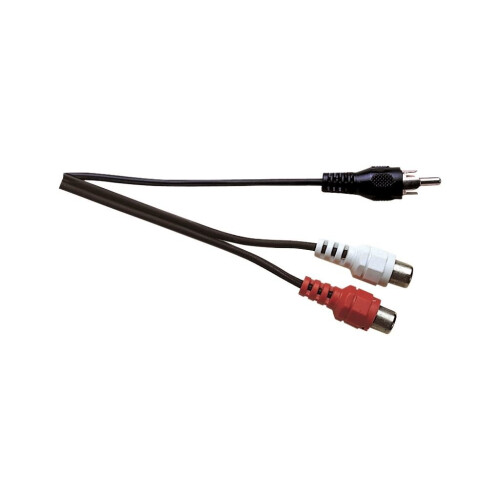 Standard Phono Plug to 2x Phono Socket Screened Lead - Length (m) 0.23