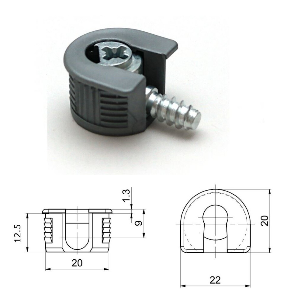 50X Aluminium Knock Down Cam Lock - Flat Pack Furniture Fitting, Dowel Assembly