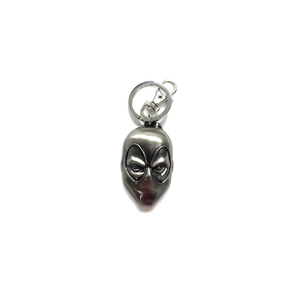 Marvel Deadpool Head Pewter Key Ring Action Figure