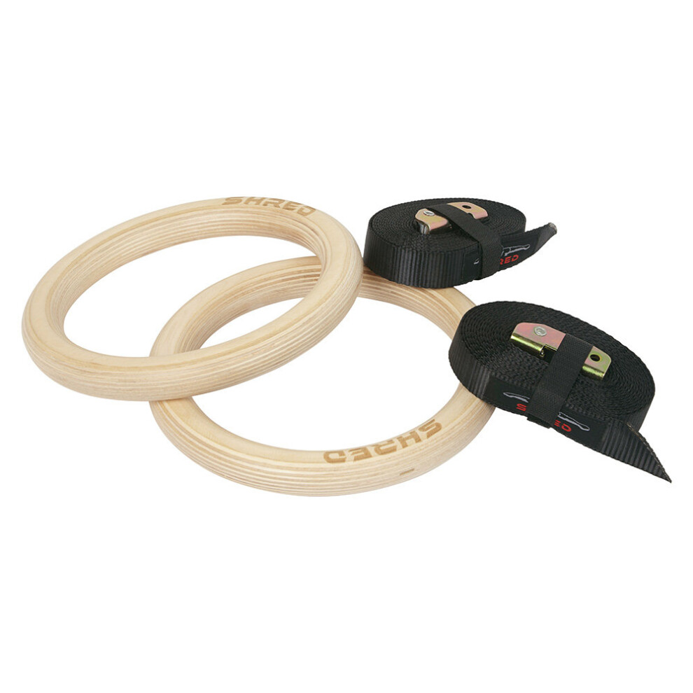 Pair of Wooden Wood Gymnastic Olympic Crossfit Gym Rings