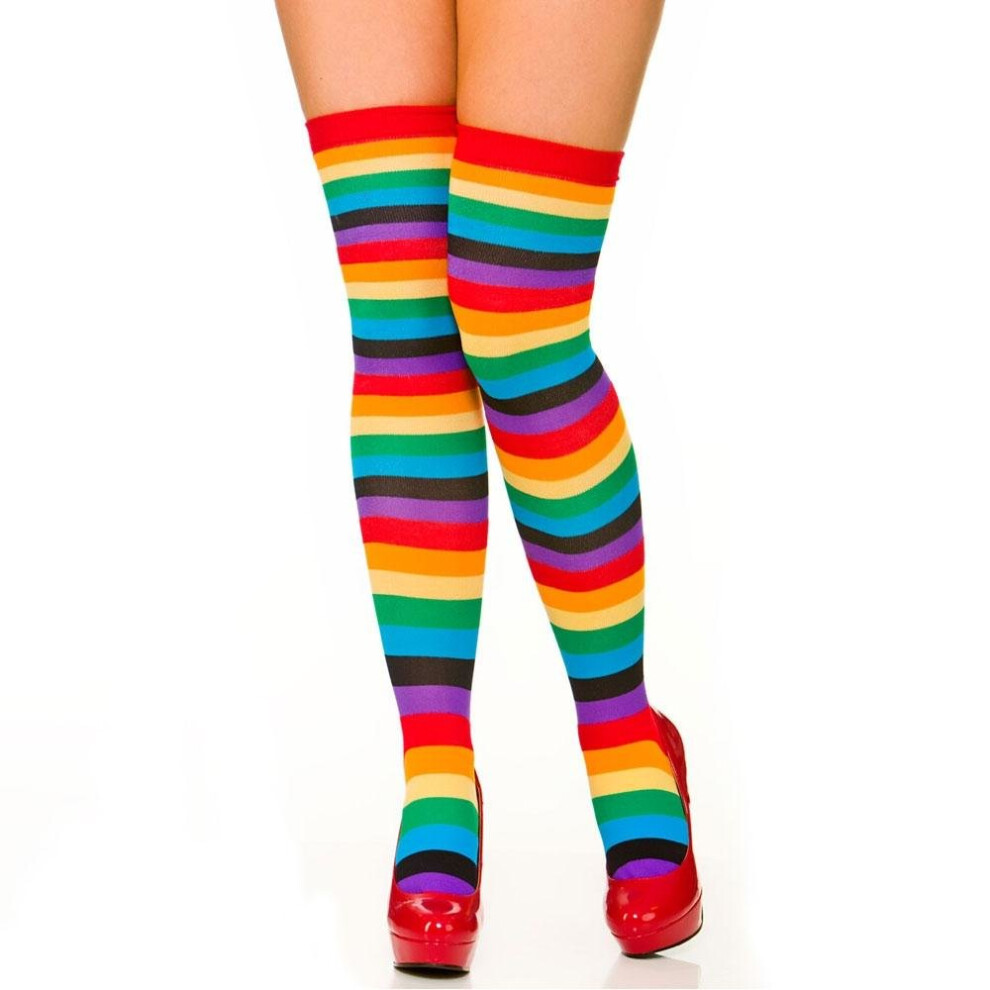 Wicked Costumes Multicoloured (Rainbow) Thigh Highs