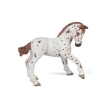 Papo - handmålad - figur - Hästar, Föl och Ponnyer - Brun Appaloosa Föl Figur-51510 - Samlarobjekt - För Barn