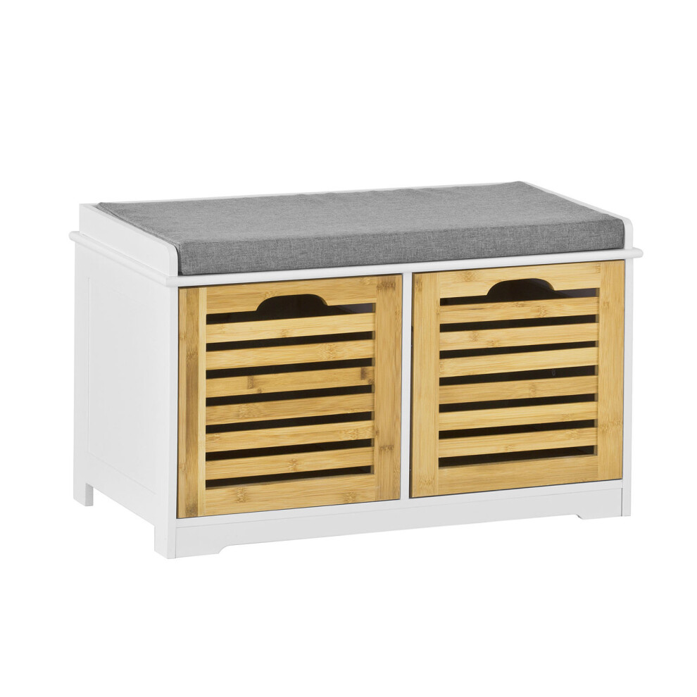 SoBuy® FSR23-K-WN, 2 Drawers Storage Bench Shoe Cabinet Shoe Rack Bench