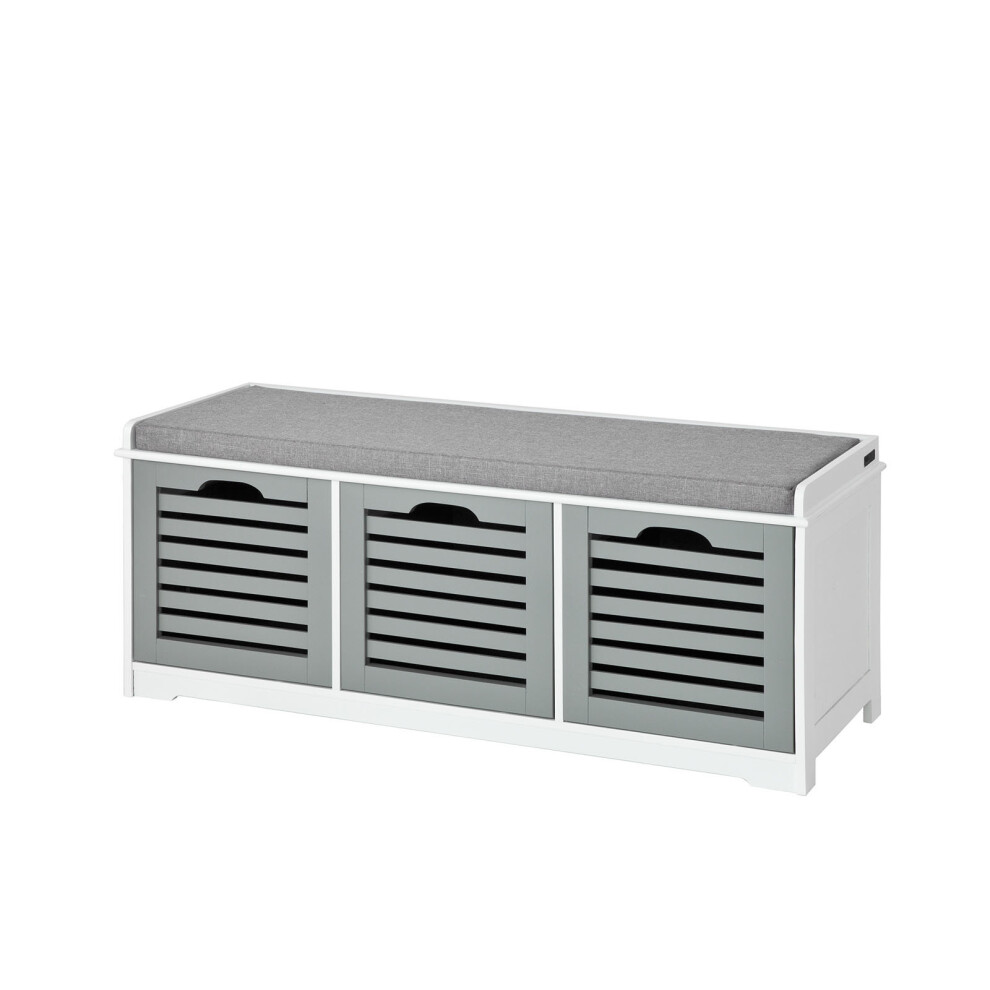 SoBuy® FSR23-HG, 3 Drawers Storage Bench Shoe Cabinet Shoe Rack Bench