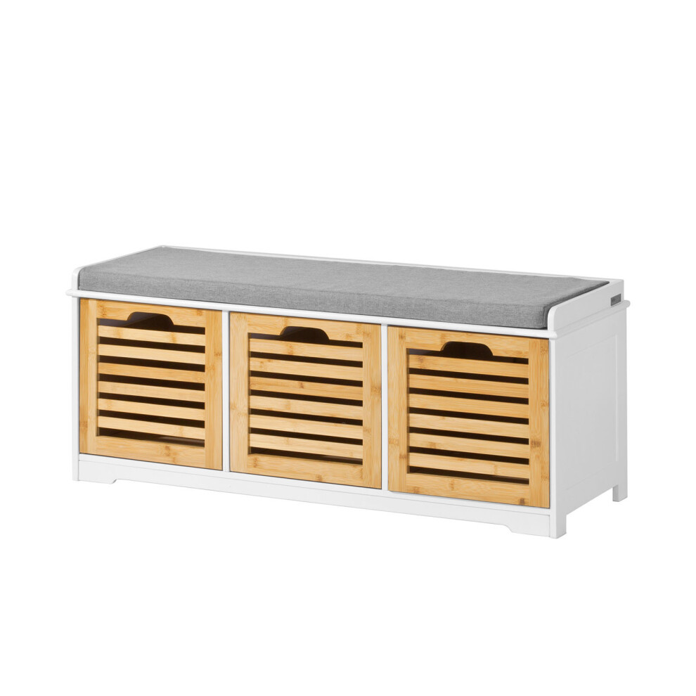 SoBuy® FSR23-WN, 3 Drawers Storage Bench Shoe Cabinet Shoe Rack Bench