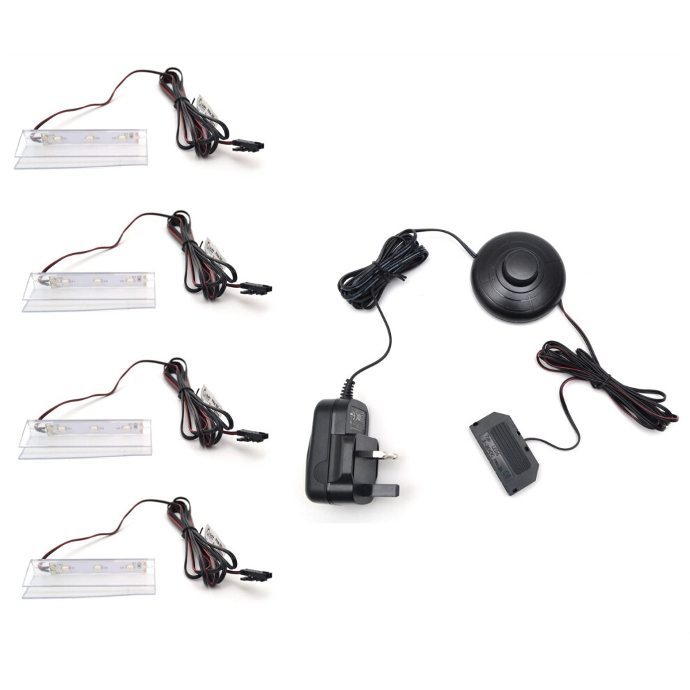 Led Light Glass Clips For Living Room Furniture Set Cool White Kit Of 4