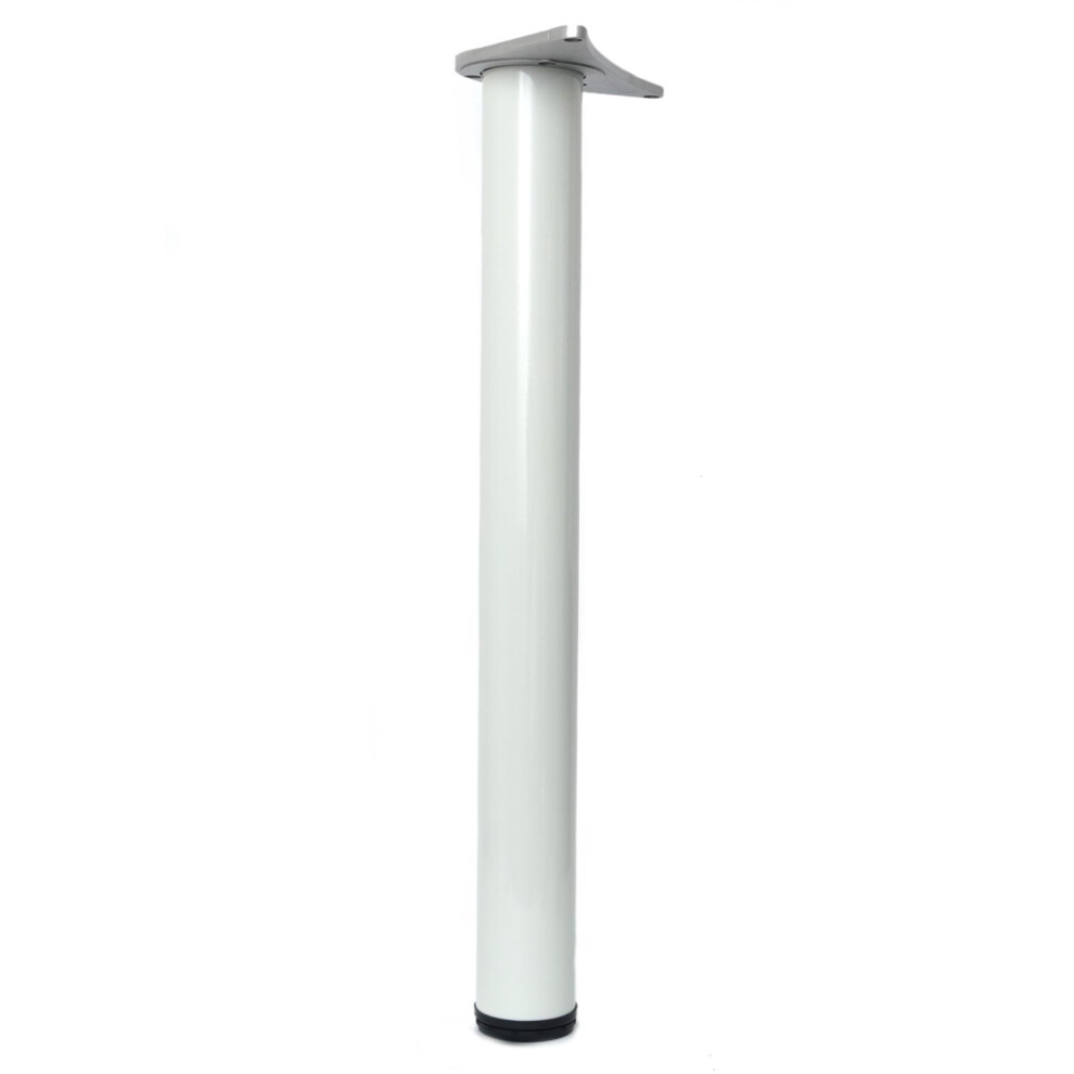 4 x 710mm Adjustable White Breakfast Bar Worktop Support Table Leg 60mm Diameter